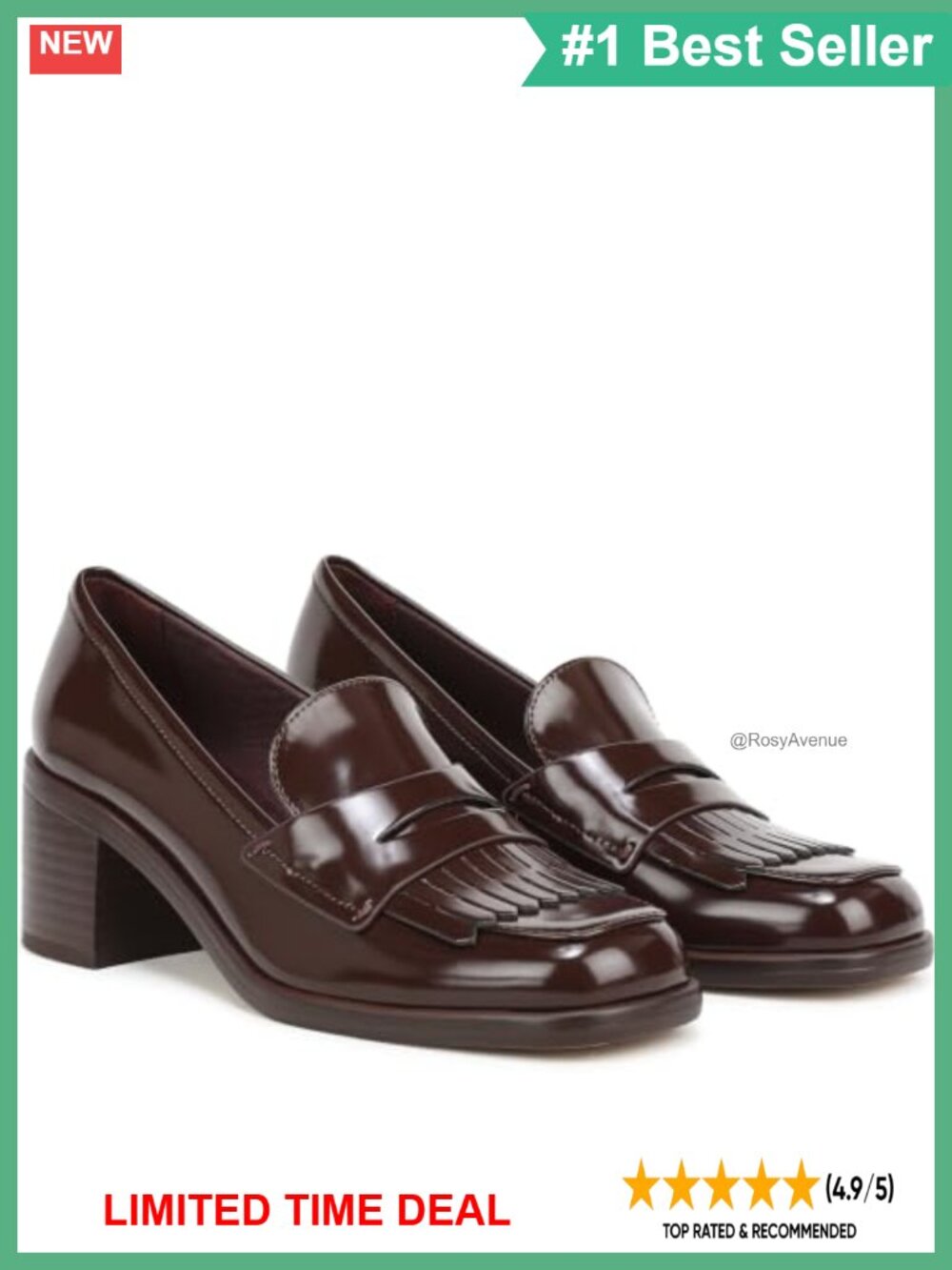 Franco Sarto Elian Block Heel Loafer Square Toe Slip-On Casual Work Shoe - Picture 5 of 6